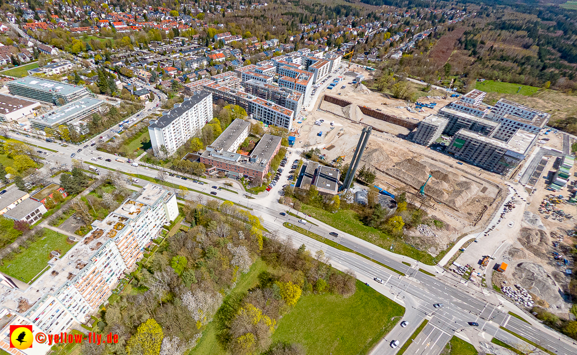 21.04.2023 - Luftbilder von der Baustelle Alexisquartier und Pandion Verde in Neuperlach